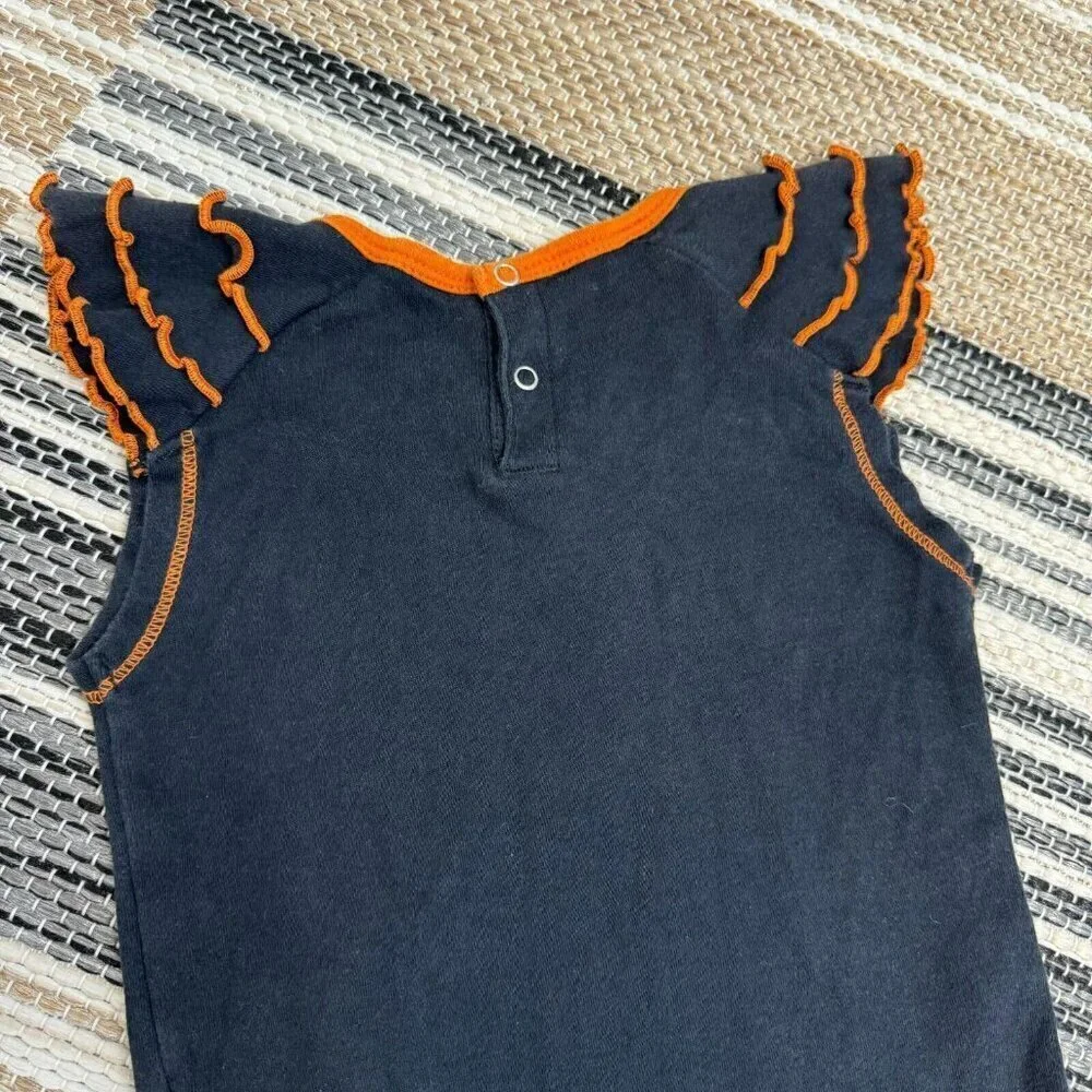 Gen 2 Baby Girl University of Texas Longhorns One Piece Ruffled Sleeve Black 18M
